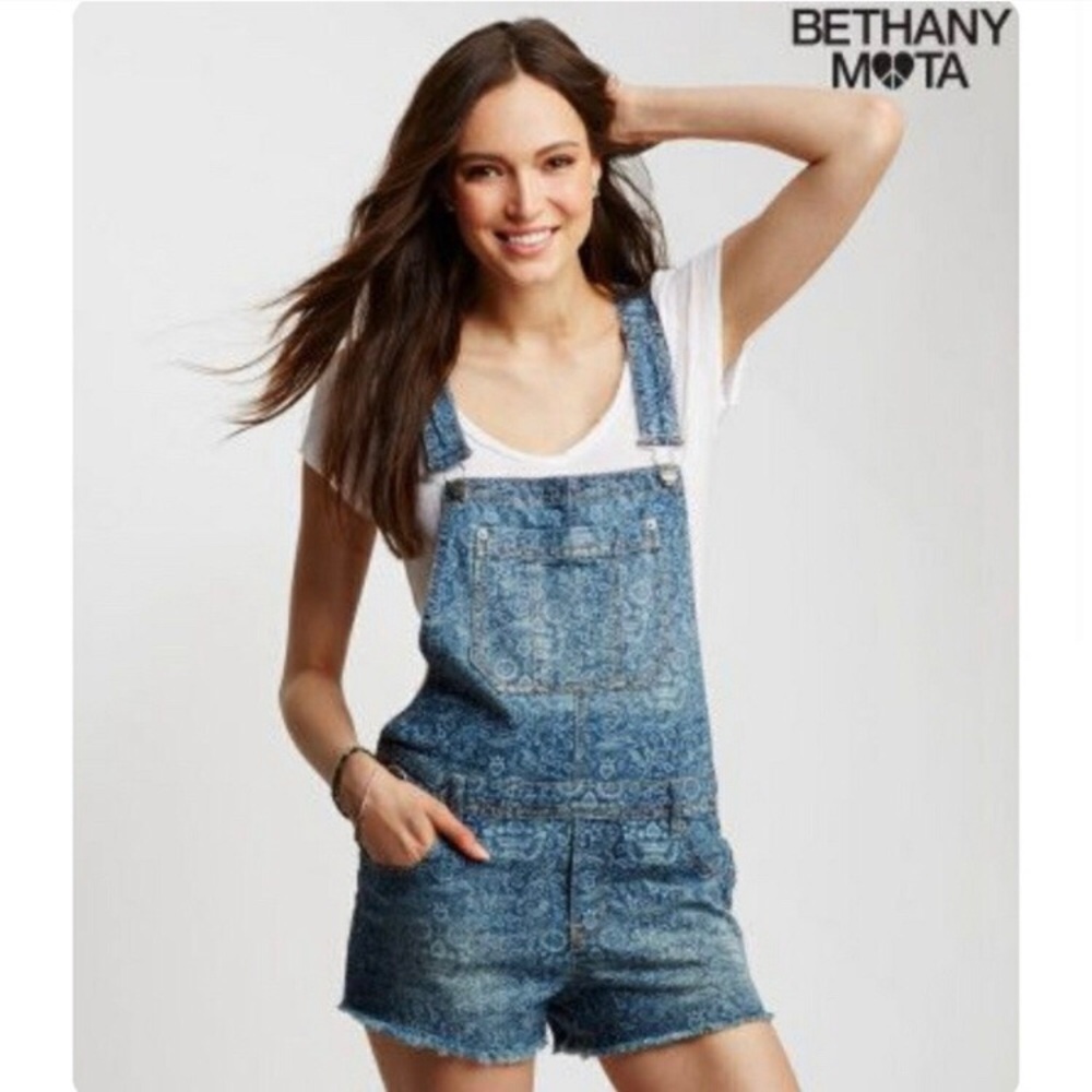 Bethany Mota Sugar Skull Pocketed Overalls